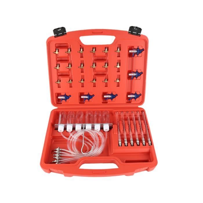 LUXS Kit Test Débit Pour Injecteur à Rampe Commune et 24 Adaptateurs Diesel