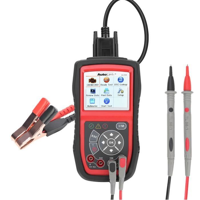 Autel Outil de Diagnostic OBD2 Scanner AL539B Lecteur de Voiture/ Lecteur de Codes Automobile/ Impression par PC/testeur de Batterie