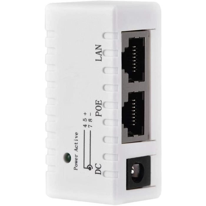 Alimentation Durable de diviseur de POE d'adaptateur d'injecteur d'Ethernet sur Le Port LAN pour Le POE Standard(White)