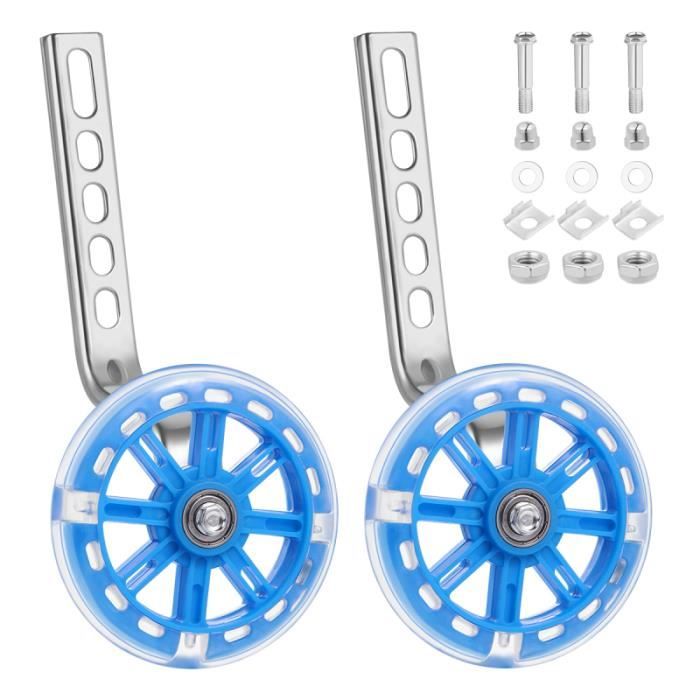 Clispeed 2 PCS 4.5in Réglable Luminescentes Roues De Formation Auxiliaires Enfants Vélo Balance Stabilisateur Bleu