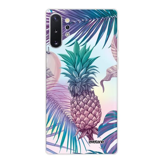 Coque pour Samsung Galaxy Note 10 Plus 360 intégrale transparente Ananas Violet Tendance Evetane.