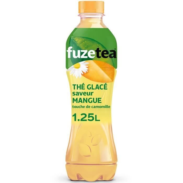 LOT DE 4 - FUZE TEA Thé vert - Thé glacé aromatisé mangue et camomille 1,25 L