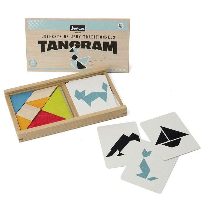 JEUJURA Jeu de tangram en bois - Coffret en bois