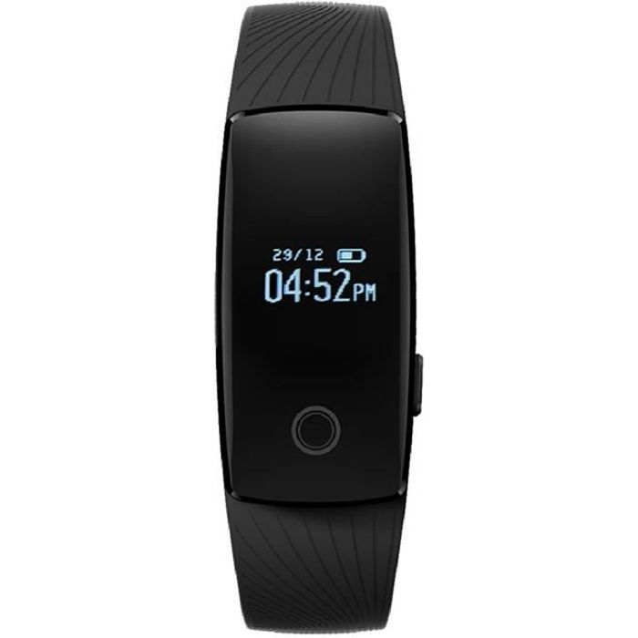 ID107 montre intelligente rythme cardiaque moniteur Bluetooth Fitness traqueur pour Android IOS Noir