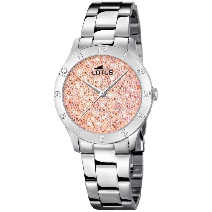 Montre Femme Lotus - L18569/3 - Cristaux Swarovski® Rose - Acier