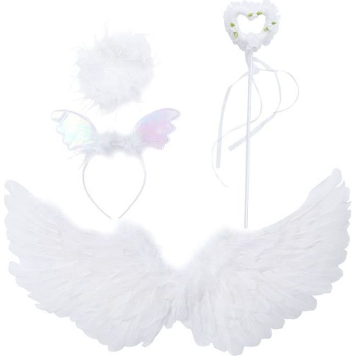 3pcs accessoires de performance enfants cerceau de cheveux aile d'ange de plume avec DEGUISEMENT - PANOPLIE DE DEGUISEMENT