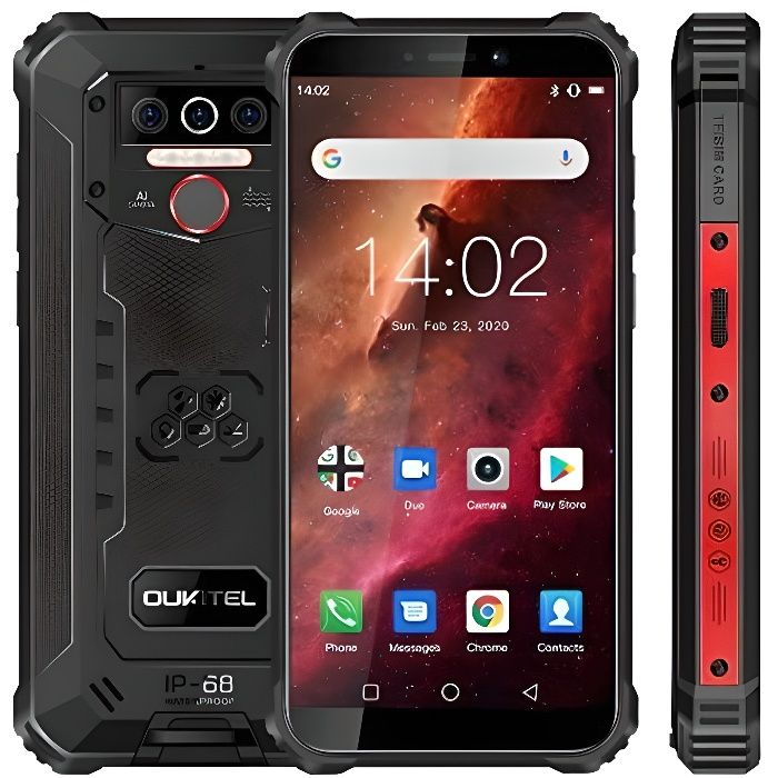 Téléphone Incassable OUKITEL WP5, Grande Batterie 8000 mAh, 4GO RAM + 32Go ROM, Smartphone Antichoc Étanche, Écran 5,5 Pouces, avec