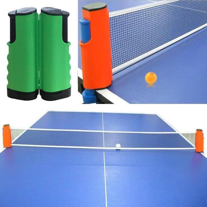 Filet de Ping Pong, Filet de Tennis de Table Rétractable pour Intérieur et Extérieur vert noir