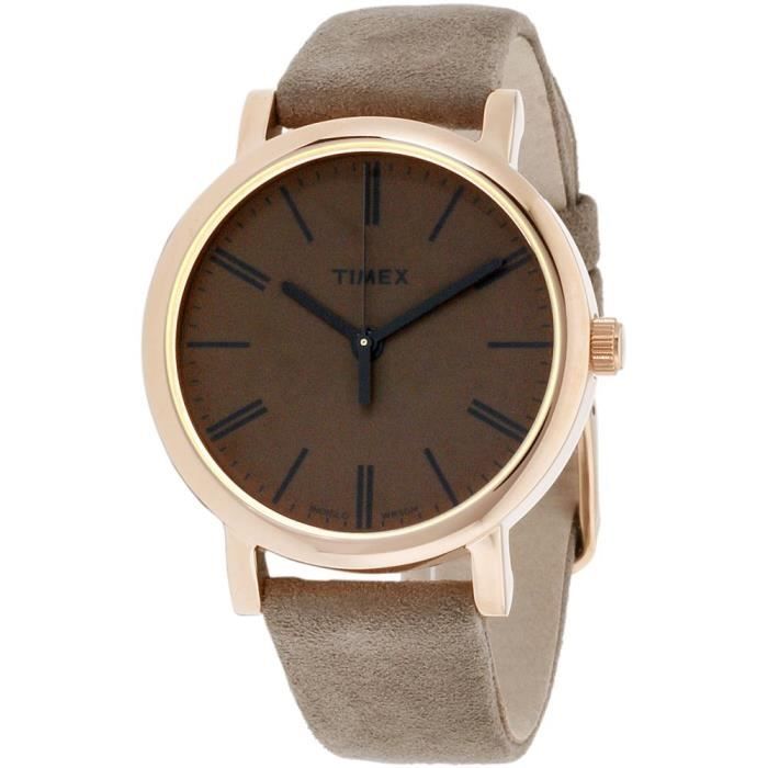 Timex Originals Femme 38mm Bracelet Cuir Marron Quartz Montre TW2P96300