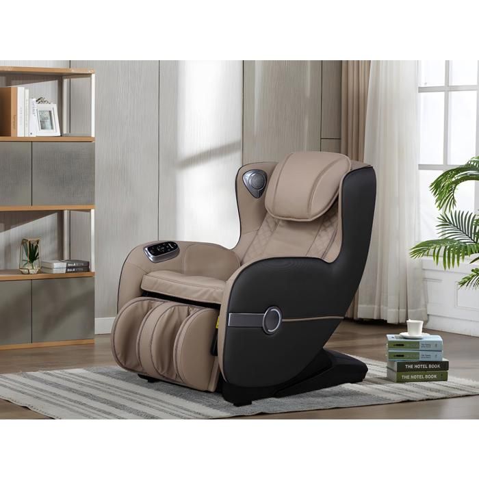 Fauteuil massant KASOU en simili avec LEDs - Système zéro gravité - Option bluetooth - Beige