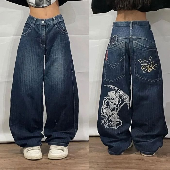 Jean Baggy Femme Taille Haute – Wide Leg, Extensible, Décontracté, Coupe Droite