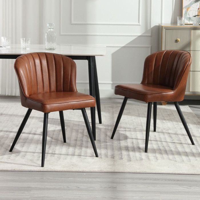 Chaise de salle à manger MCW-O45 (lot de 6), naturel, marron vintage
