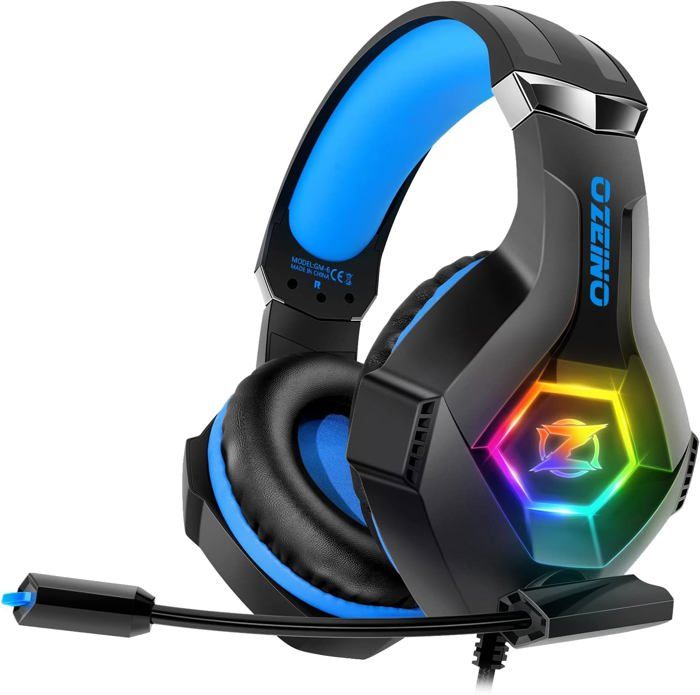 Casque de Jeu pour PS4, PS5, PC, Xbox One, Casque stéréo Surround 3D avec Micro Anti-Bruit
