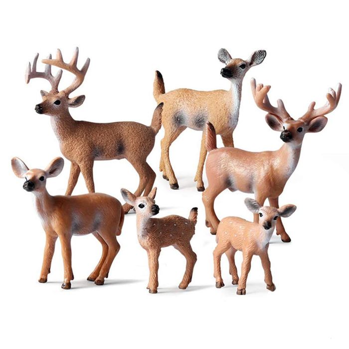 Comparer les prix de Lot de 6 figurines de cerf de Noël ornements figurines danimaux collection de jouets en plastique animaux sauvages jouet