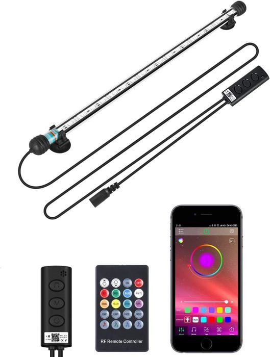 Meilleurs prix pour Éclairage LED pour aquarium, avec télécommande et application (48 cm)