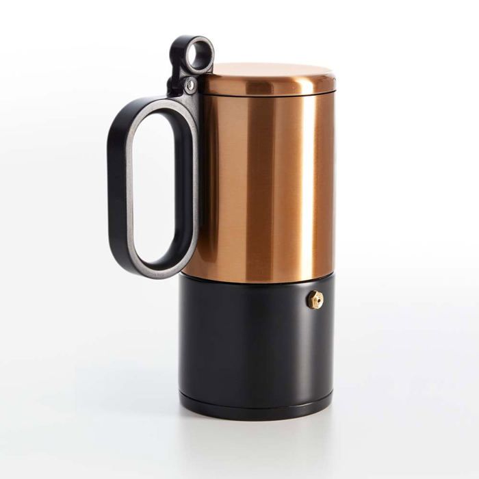 BRA Kaffe  Cafetière en Acier Inoxydable 6 Tasses Noir et Cuivre Tous Feux Dont Induction