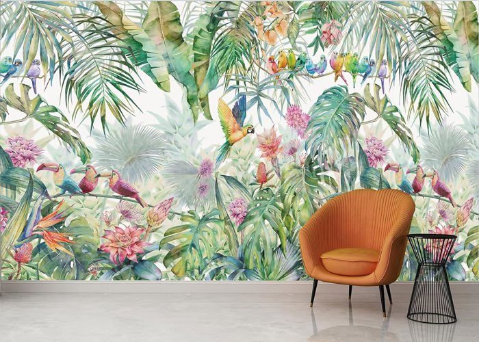 Papier Peint Panoramique Jungle,Soie 350×256cm 3D Poster Geant Mural ...