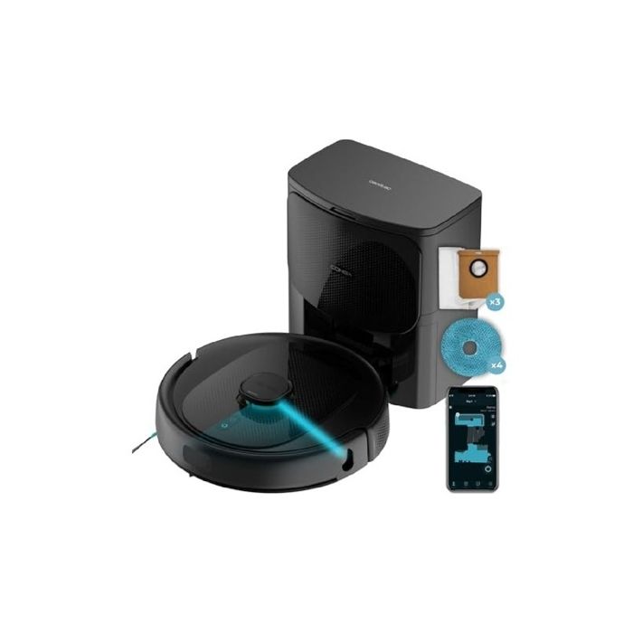 Robot Aspirateur et Laveur de Sol avec Base dAuto-Vidage Conga 9590 Spin Revolution Ultra Power Home 10000Pa Navigation Laser - Cecotec