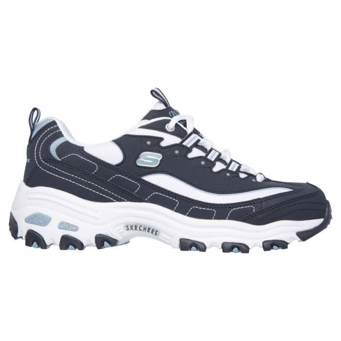 Skechers Skechers DLites Biggest Fan — Sneakers bleu en cuir et mesh semelle Air-Cooled Memory Foam