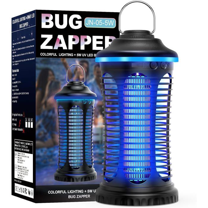 Lampe Anti-moustiques 2 En 1 + Ventilateur - 20W UV - 4800 MAh - Parfaite Pour Camping, Chambre, Terrasse - 3