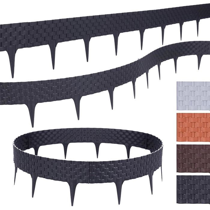 Bordatura per prato effetto rattan I verde I Moduli 4x80 cm I Bordatura in plastica per aiuole e prati I Bordatura flessibile per aiuole | Leroy Merlin