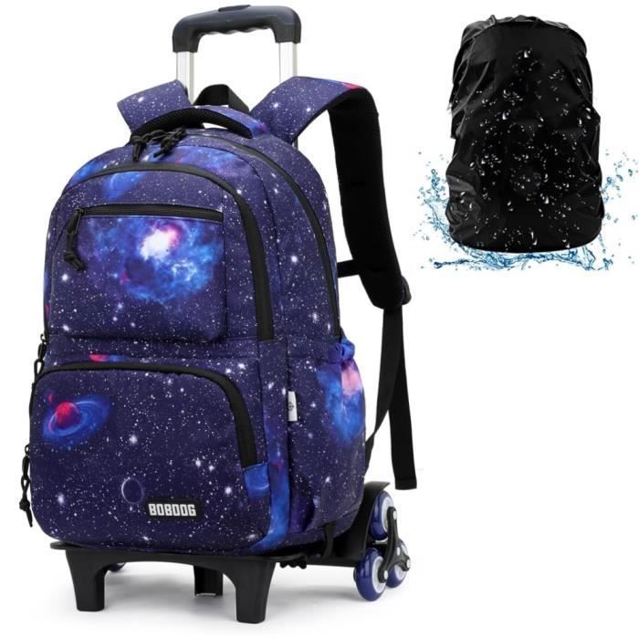Cartable Roulette Garon Primaire - Marque - Sac Dos pour Enfant - Bleu - Grande Capacit YYV