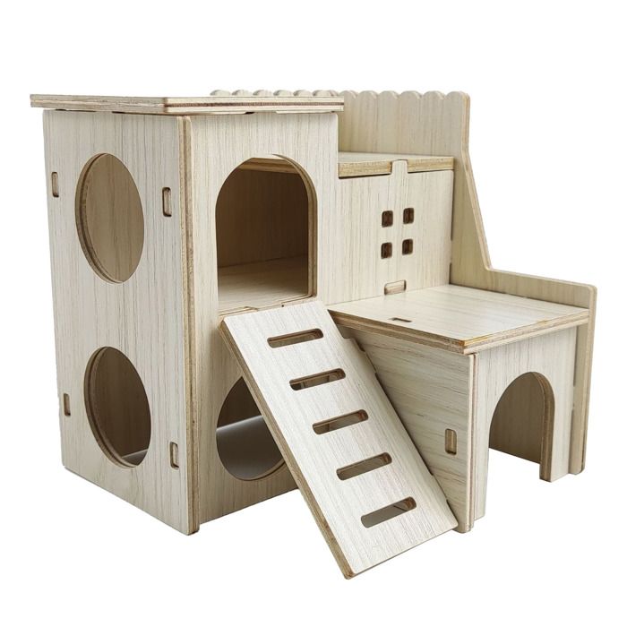 Comparer les prix de Maison en bois pour hamster jouet résistant aux morsures cachette pour hamster accessoires pour hamster