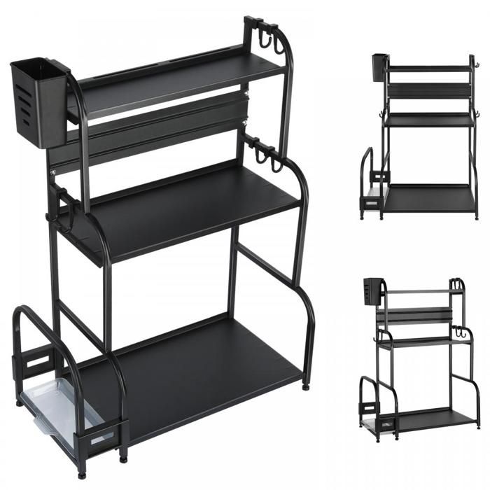 Support de rangement de cuisine Étagère à épices avec support à baguettes et support à planches à découper 38*22*60cm.