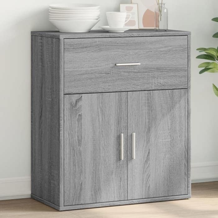 Réduction FR - Buffet Bas enfilade - Commode salon sonoma gris 60x31x70 cm - Aspect Bois dingénierie -870125