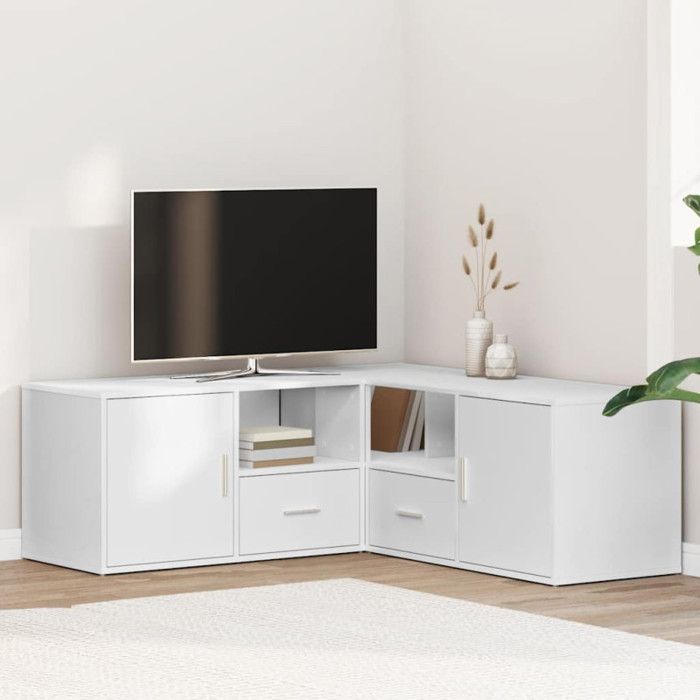 Armoire d angle blanc 200x40x45 cm bois dingénierie
