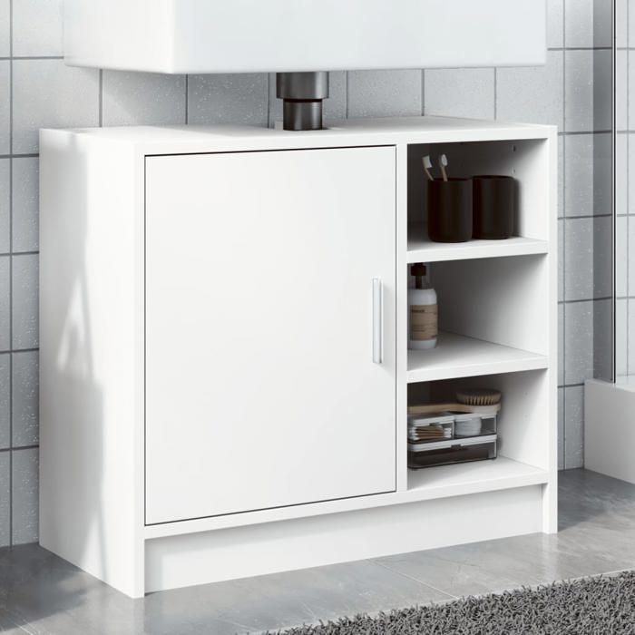 Autumn saleMeuble pour Vasque à Poser/Meuble WC - Armoire de lavabo blanc 63x29x55 cm Bois dingénierie 2025327229