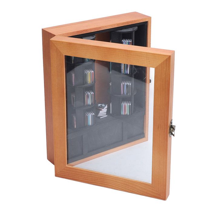 Vitrine de livres miniatures - KZQ - Rotative - Bois massif - 2 étagères - Design contemporain