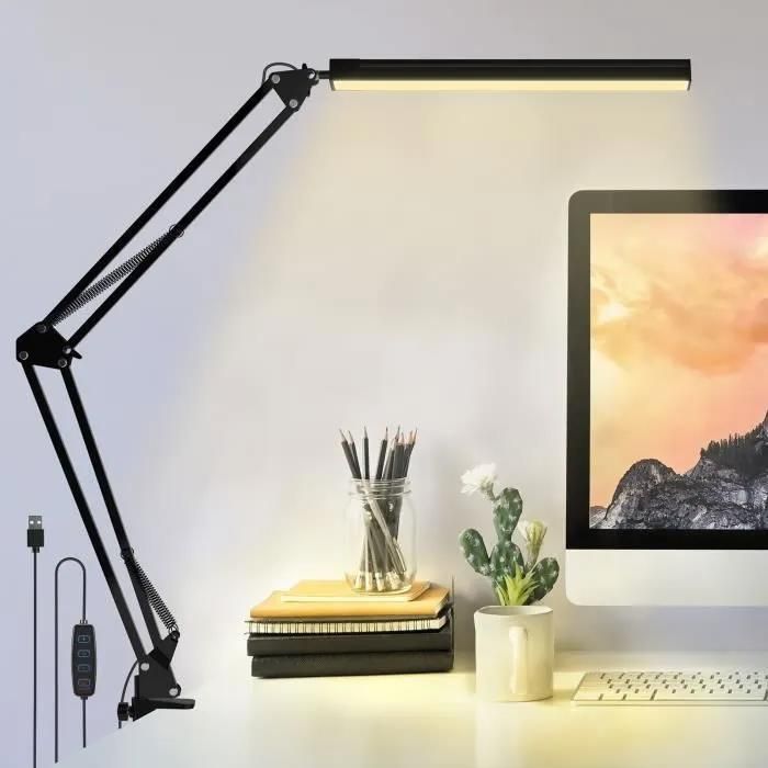 Lot de 2 lampes de bureau à LED, 5 couleurs et 10 niveaux de luminosité