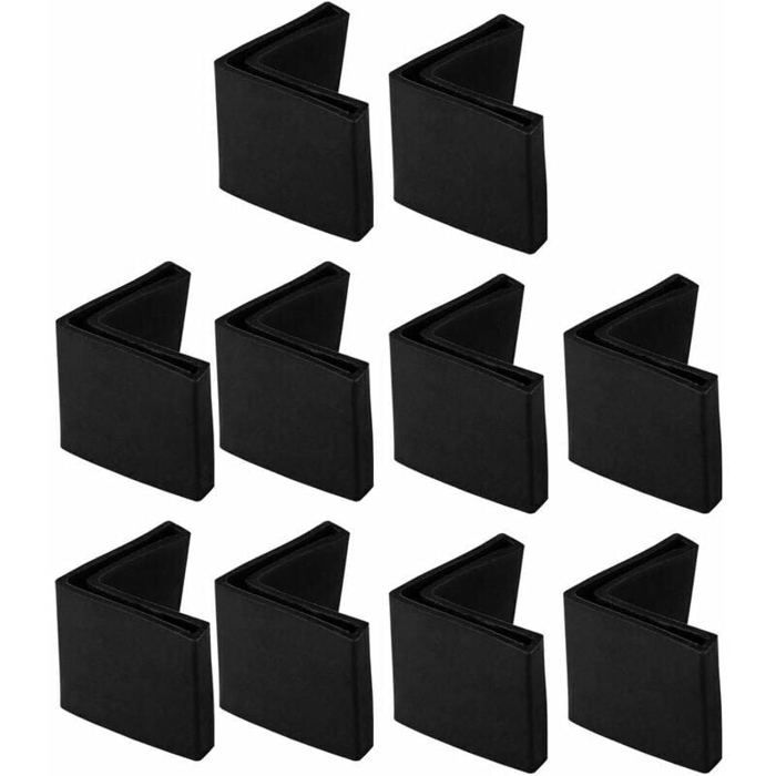 10pcs Casquette Pieds Chaise Angle Fer Forme L Patin Meuble Table Embout Capouchon Cornière Protection Noir 40 x 40mm