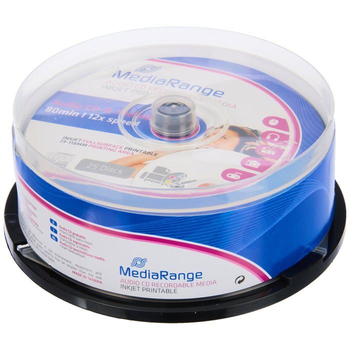 CD R Audio 80 min imprimable 25 pi¿ces en cake box - vue 2