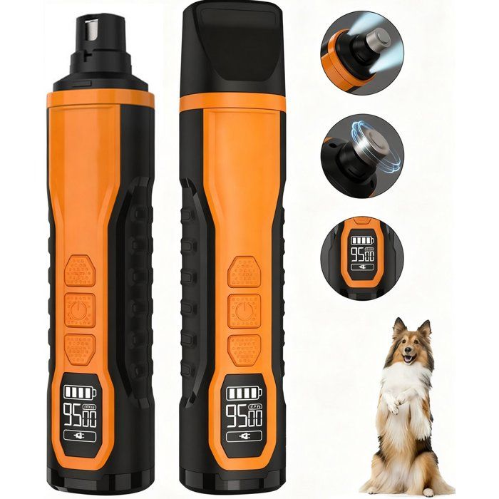 Comparer les prix de Lime à ongles pour chien - 9500PRM - Autonomie de 240 minutes - Affichage numérique intelligent - Double éclairage LED - 2 têtes de