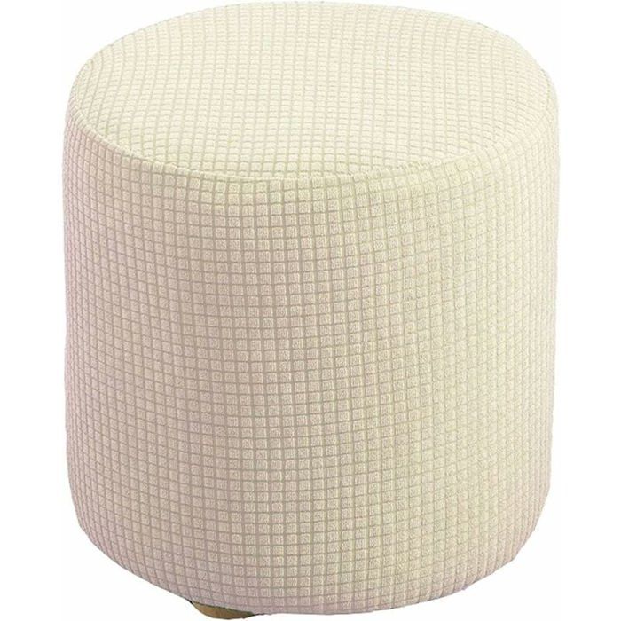 Housse pour pouf/ottomane - PZCC - 30 x 30 cm - Jacquard 88% polyester/12% élasthanne - Petits carreaux - Antidérapante
