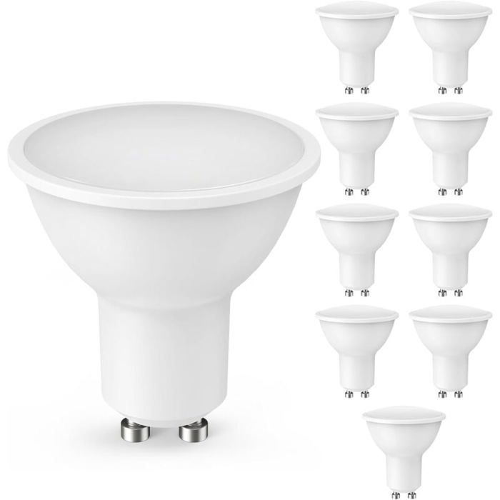 Ampoules LED GU10 Lot de 10 5W Equivalent 50W Halogène Blanc Chaud 3000K Non Dimmable Économie dÉnergie
