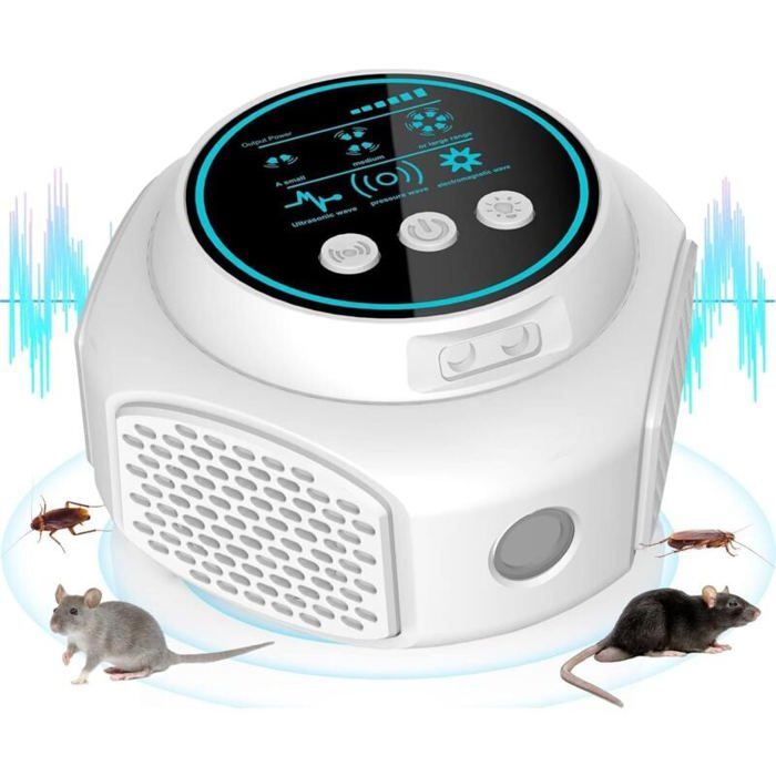 Ultrason Souris et Rats Puissant 360° Répulsif rongeurs à Ultrasons 3 Modes Anti Souris Répulsif Souris 300 M² Large Portée Ultr