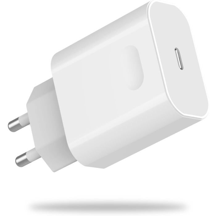 Chargeur Rapide USB-C 20W Avec Câble 2m - Pour IPhone 17/16/15, IPad, Samsung - Charge Rapide, Sûr, Compact