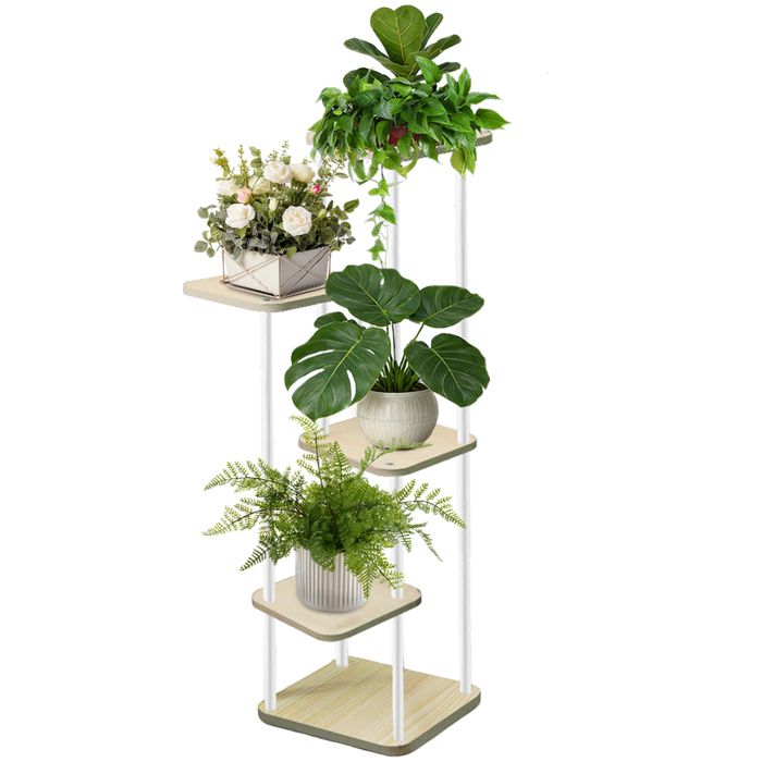 SUPFINE 5 Niveaux Support pour Plantes Dintérieur 106CM Haut Étagère pour Plantes Dextérieur Présentoir à Plantes