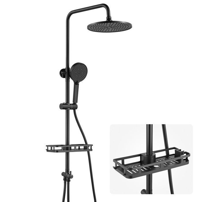 Colonne de douche - AURALUM MAX - Sans mitigeur - Pomme ronde 25 cm 4 modes - Hauteur Réglable 72–110 cm