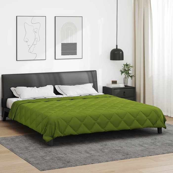vidaXL Duvet complet toute lannée Vert 220 x 240 cm Microfibre 42025557