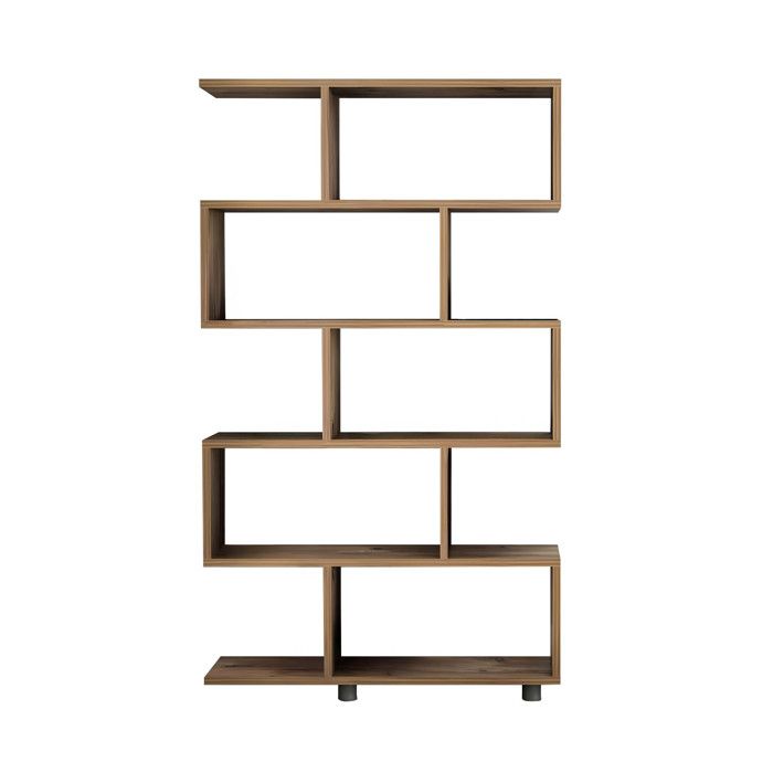 Bibliothèque en bois Elif - 90 x 20 x 156 cm - Marron clair Bibliothèque en bois Elif - 90 x 20 x 156 cm - Marron clair