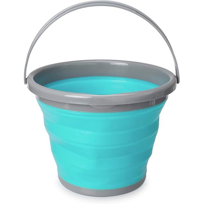 Seau Pliable 10L Seau Portatif Usage Intérieur et Extérieur Rangement Rétractable Idéal pour Camping Pêche 10 L Bleu