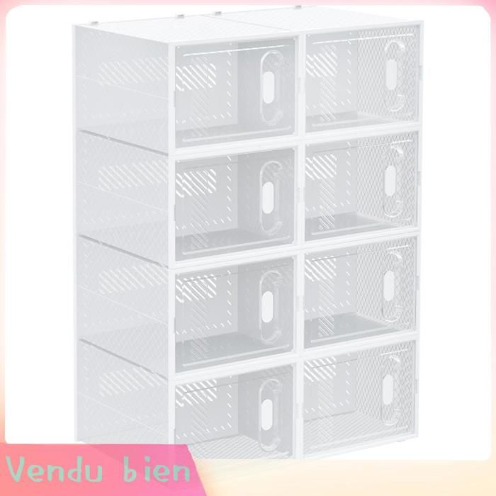 LIA Meuble rangement modulable 8 cubes blanc/transparent