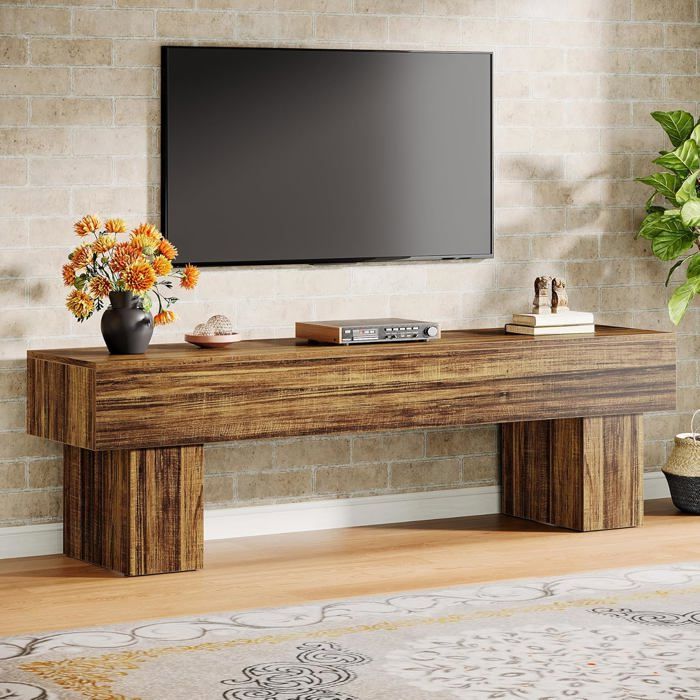 Meuble TV - LITTLE TREE - Little Tree - 160×40×50 cm - Marron rustique - Bois massif