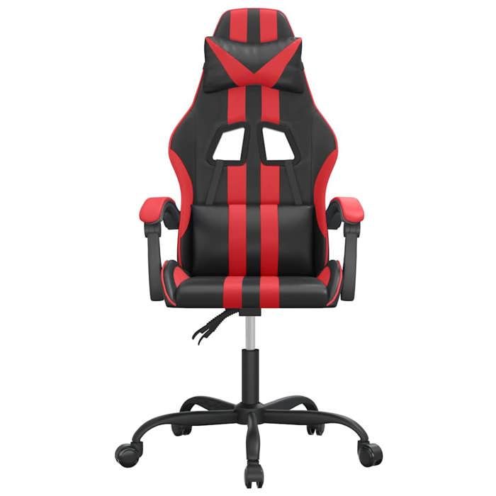 Promo“Chaise de Jeu Pivotante Noir et Rouge 575 x 595 x (121-131) cm avec dossier réglable pour Gaming et Bureau 497333