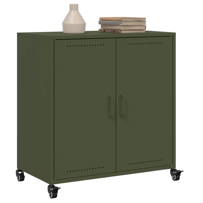 Magnifique Buffet vert olive 68x39x72 cm acier - design polyvalent - pour maison - Vert 18.5 kg 2026_404141