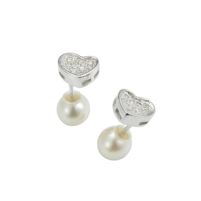 1 Paire Femme double face blanc clous perle Boucles d'oreilles clous pour femmes Bijoux 1 Paire Femme double face blanc clous perle Boucles d'oreilles clous pour femmes Bijoux